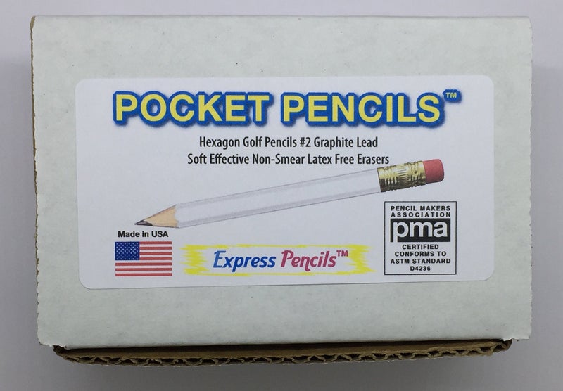 Express Pencils Half Pencils with Eraser - Golf, Pew, Short, Mini - Hexagon, Sharpened, Non Toxic, #2 Pencil, Color - Assorted Pastels, (Box of 48) Golf Pocket Pencils - Image 2